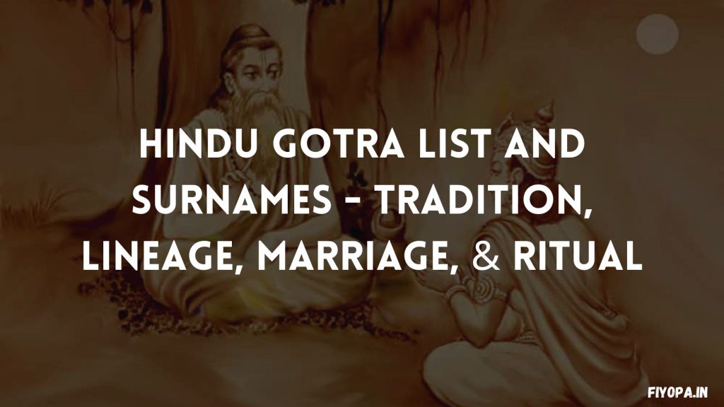 Hindu Gotra List and Surnames - Tradition, Marriage, & Ritual