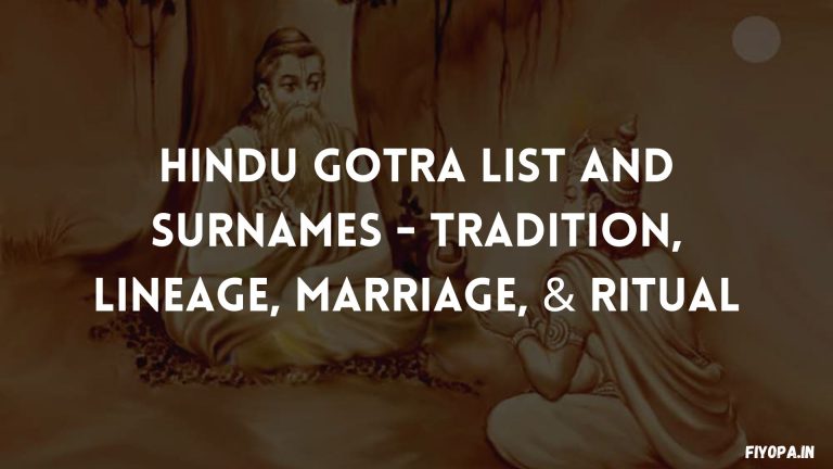 Hindu Gotra List and Surnames