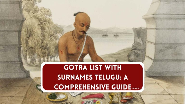 Gotra List With Surnames Telugu