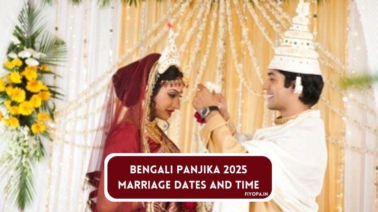 Bengali Panjika 2025 Marriage Dates and Time